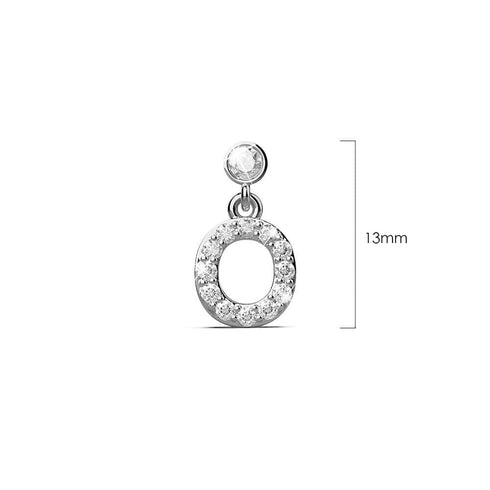 Solid 925 Sterling Silver Initial Crystal Personalised Alphabet Letter Earrings